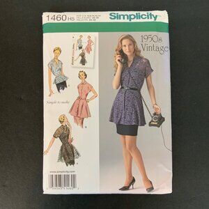 Simplicity 1460 Sewing Pattern Tunic Blouse Sz 6-14 Retro 1950s Style Outfit 201
